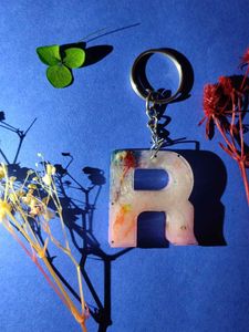 Resin Initial Keychain