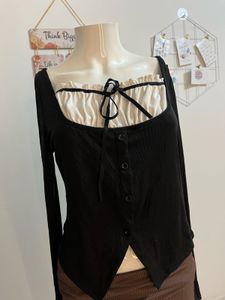 Elegant Black Long Sleeve Top