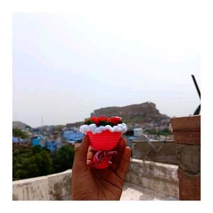 Crochet Mini Rose Flower Bouquet 💐 Keychain