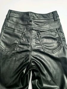 H&amp;M Black Leather Pants Sz  26-28 Excellent