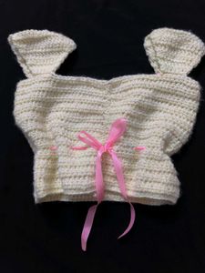 Crochet Crop Top with Ribbon