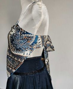 Satin tie back Cami bandana Top
