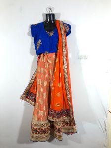 Multi Colour Emboridered Lehenga Choli Set(Women)
