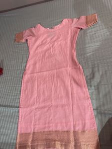 Pink Kurti with Gold Border