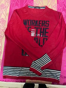 Smart Red Sweater Machine Made
