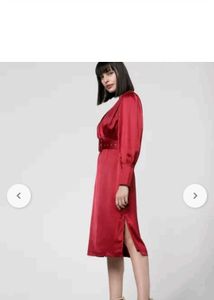 Wrap-Style Sheath Dress with Belt