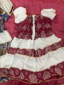 Vintage Burgundy & White Dress