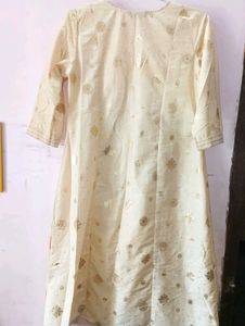 Golden Cream Colour Anaarkali Kurta.