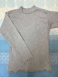 Grey Tight Full Sleeve Crop Top 🩶