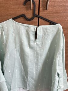 A Nice Green White Striped Top