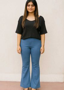 Comfy Black Boxy Top for women.