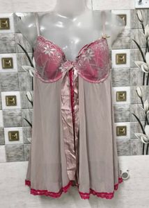 Pink Lace Lingerie Night Dress
