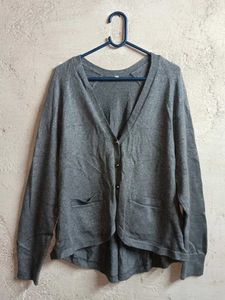 Winter Fashion Cardigan Woolen Sweater Grey