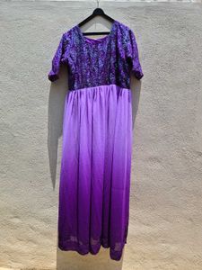 Purple Falred Maxi Dress
