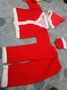 Beautiful Santa Dress With Caps For 2-4 Years Kids