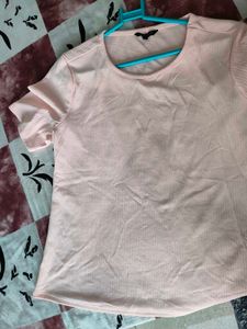 Pink Ribbed T-shirt