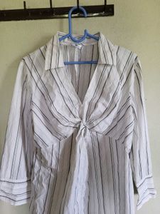 Striped Button-Down Top