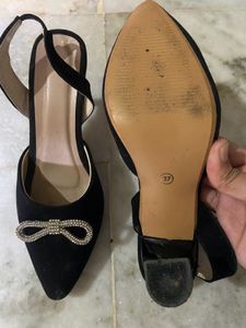Rhinestone Black Heels