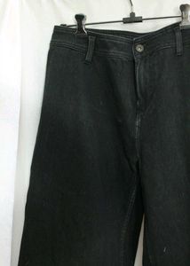 Wide Leg Black Denim Pants