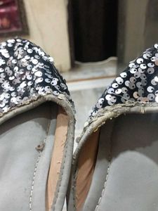 Sparkly Silver Flats