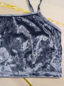 (1200)Blue Velvet Cami Top