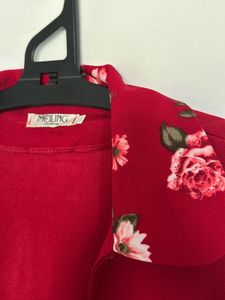 Red Floral Embroidered Jacket