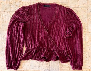 [SALE] Forever New Lace Wrap Blouson Sleeve Top