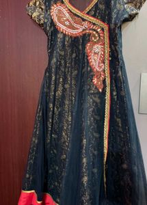 Black And Red Anarkali Dress