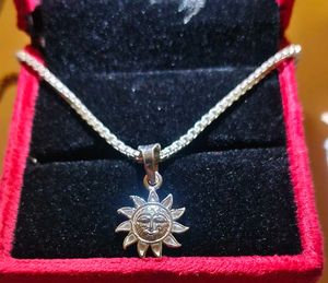 pure silver sun pendent