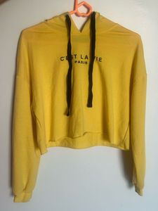 Yellow Cropped Hoodie - C'est La Vie