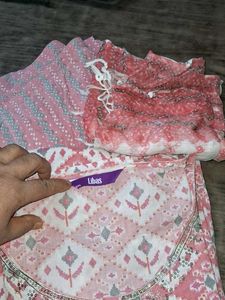Libas Pink Ethnic Print Kurta Set
