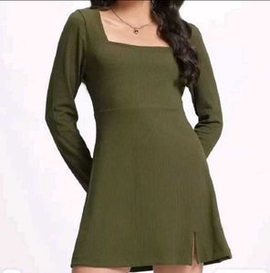 Mini Ribbed A-Line Dress