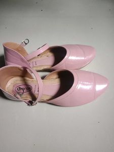 Pink Patent Mary Jane Ankle Strap Flats