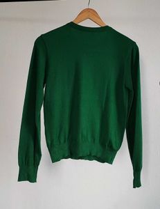 Green Button-Down Cardigan