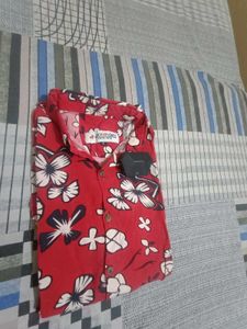 Red Floral Print Shirt