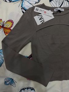 Zara Cutout Long Sleeve Top