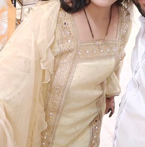 Sarara Suit With Frill Dupatta