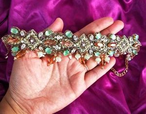 Beaded pearl drop choker