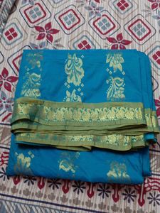 Blue Saree With Good Border. Didn&#39;t Use Once
