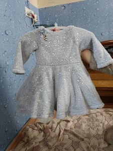 Baby Girl&#39;s Blue Fuzzy Dress