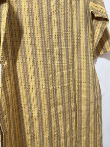 Yellow Straight Thread Strips Kurtha