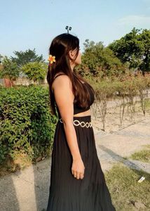 Black Crop Top and Skirt Set