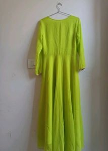 Lime Green Ethnic Gown with dupatta