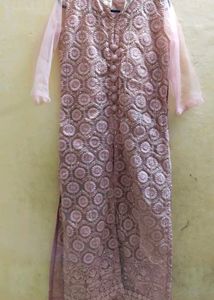 Elegant Pink Embroidered Kurta Full Set