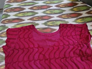 Maroon Chikankari Kurti