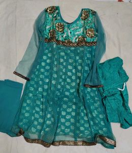 Teal Anarkali Kurta Set
