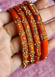 Kesari Orange Bangles