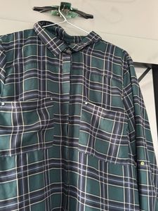 Plaid Long Sleeve Shirt Dress