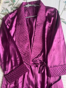 Purple Satin Robe By Suman Nathwani