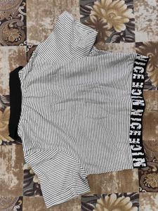 Striped Polo Crop Top